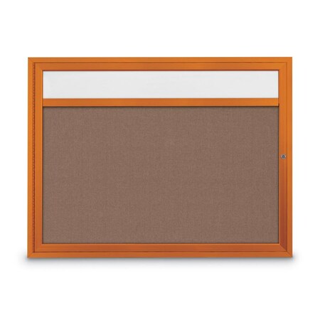 United Visual Products Slim Enclosed Corkboard, 30"x36", Black Alum Frame/Pumice UVEB3036-BLACK-PUMICE